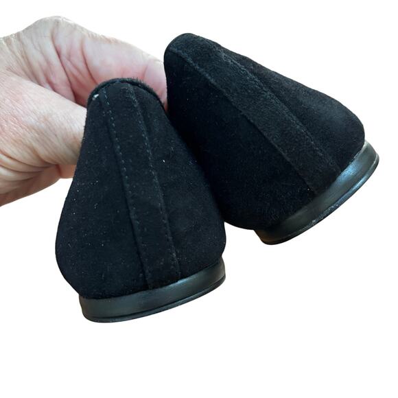 Nine West Saxiphone black flats leather & suede slip on shoes career casual 10M - Picture 4 of 11